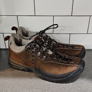 Timberland Men's Brown Leather Hiking Shoes - Rugged Trail  Gorpecore. Sz 10.5